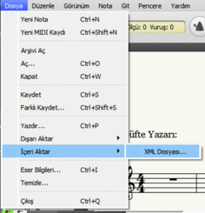 Dosya => İçeri Aktar => XML Dosyası